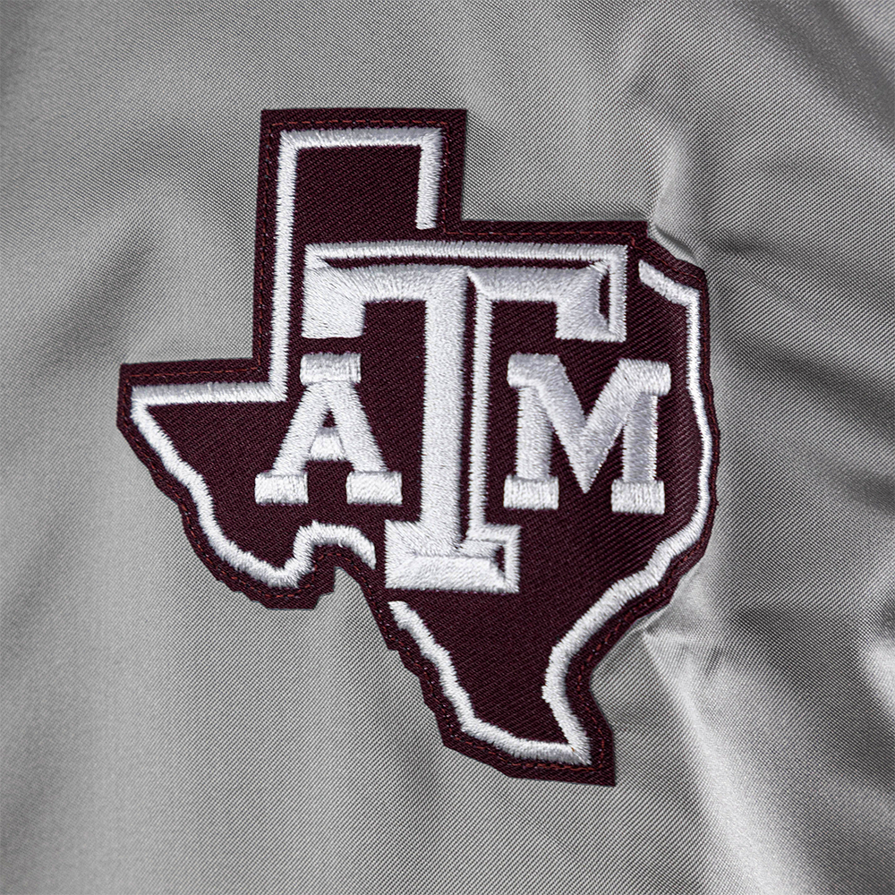 Script Aggies Adidas Men's Satin Varsity Jacket - Maroon