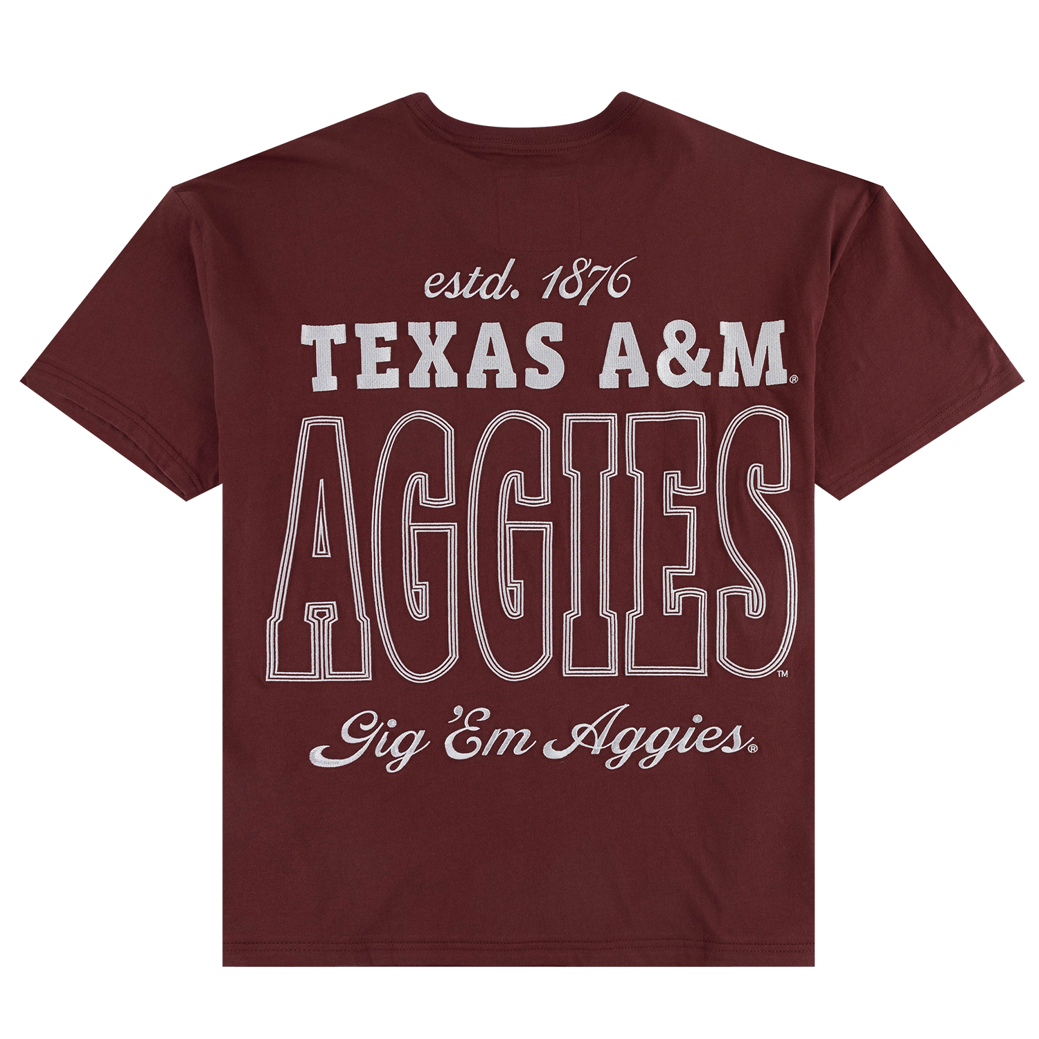 Texas A&M Aggies Gameday Social Oversized Embroidered Tee - Maroon