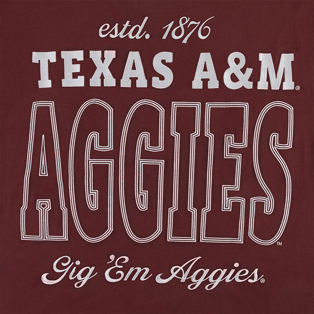 Texas A&M Aggies Gameday Social Oversized Embroidered Tee - Maroon