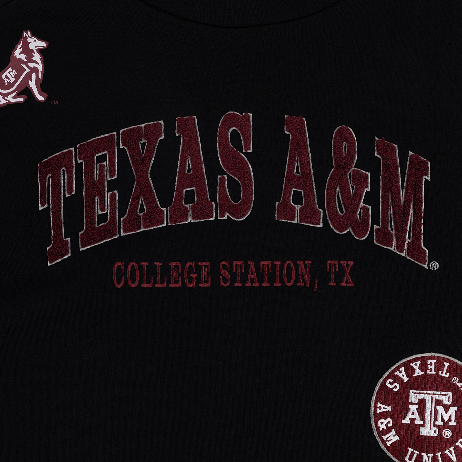Texas A&M All Over Aggies Mock Neck Sweatshirt - Black