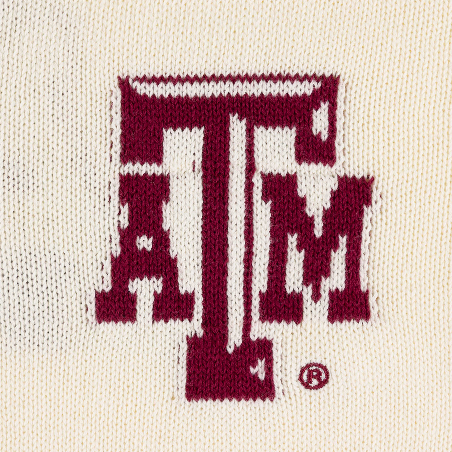 Texas A&M Vintage Knit Cardigan Sweater - Cream