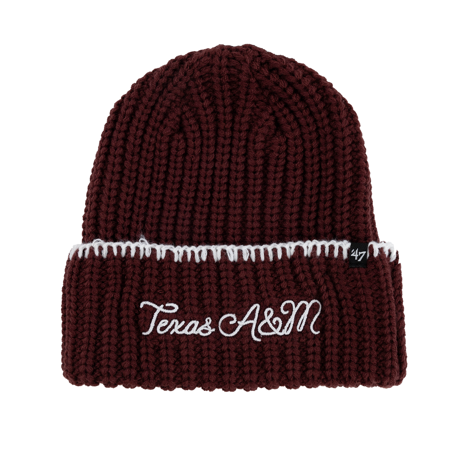 Texas A&M '47 Brand Blanket Stitch Cuff Knit Beanie - Maroon