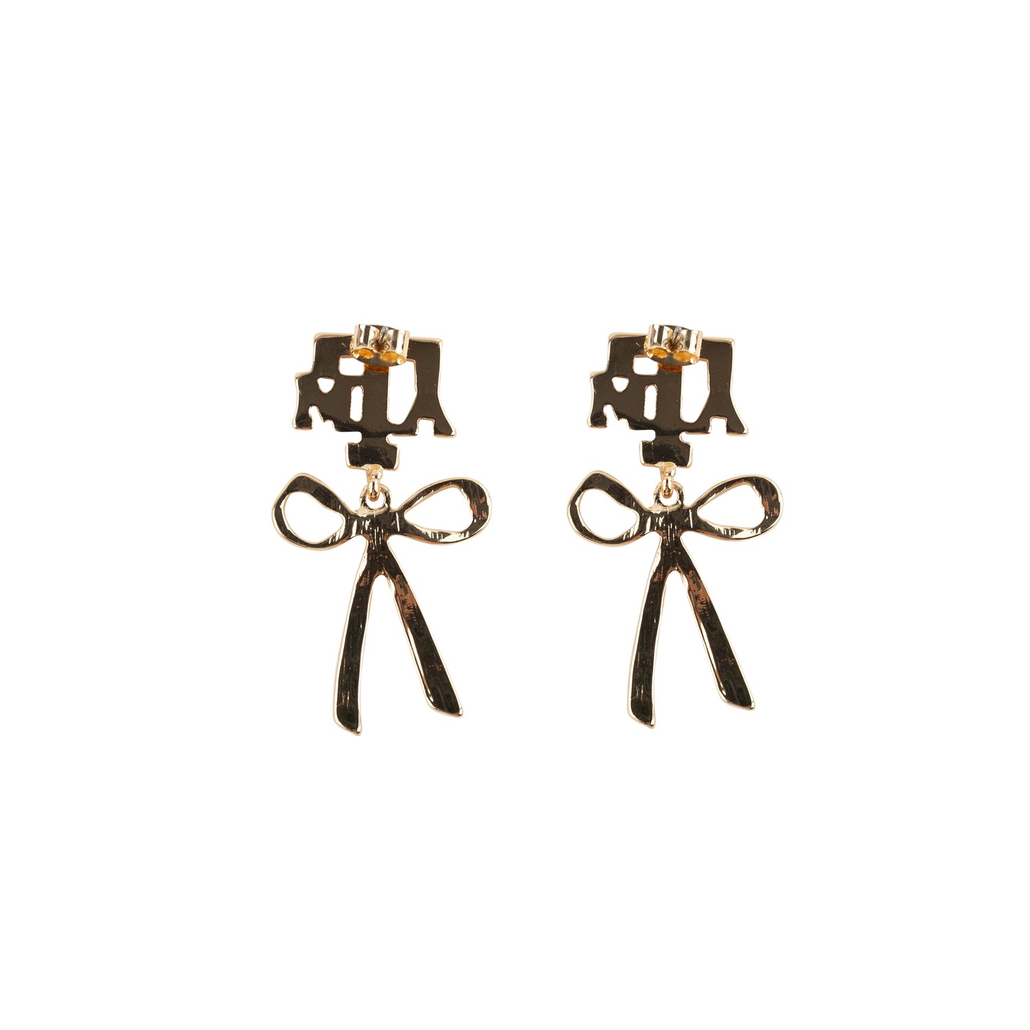 Texas A&M SHELBY & GRACE Bow Earrings - Gold