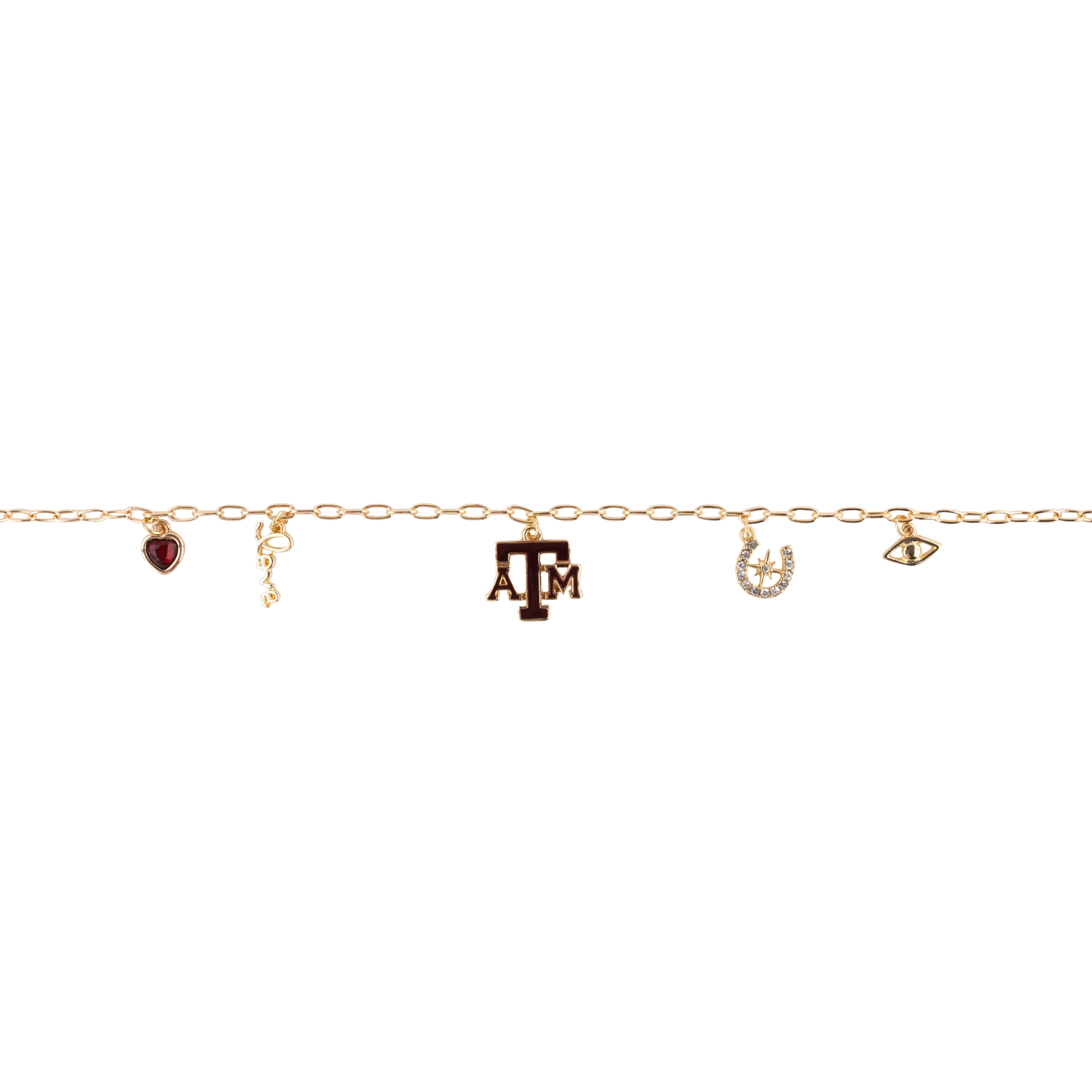 Texas A&M SHELBY & GRACE Charm Necklace - Gold