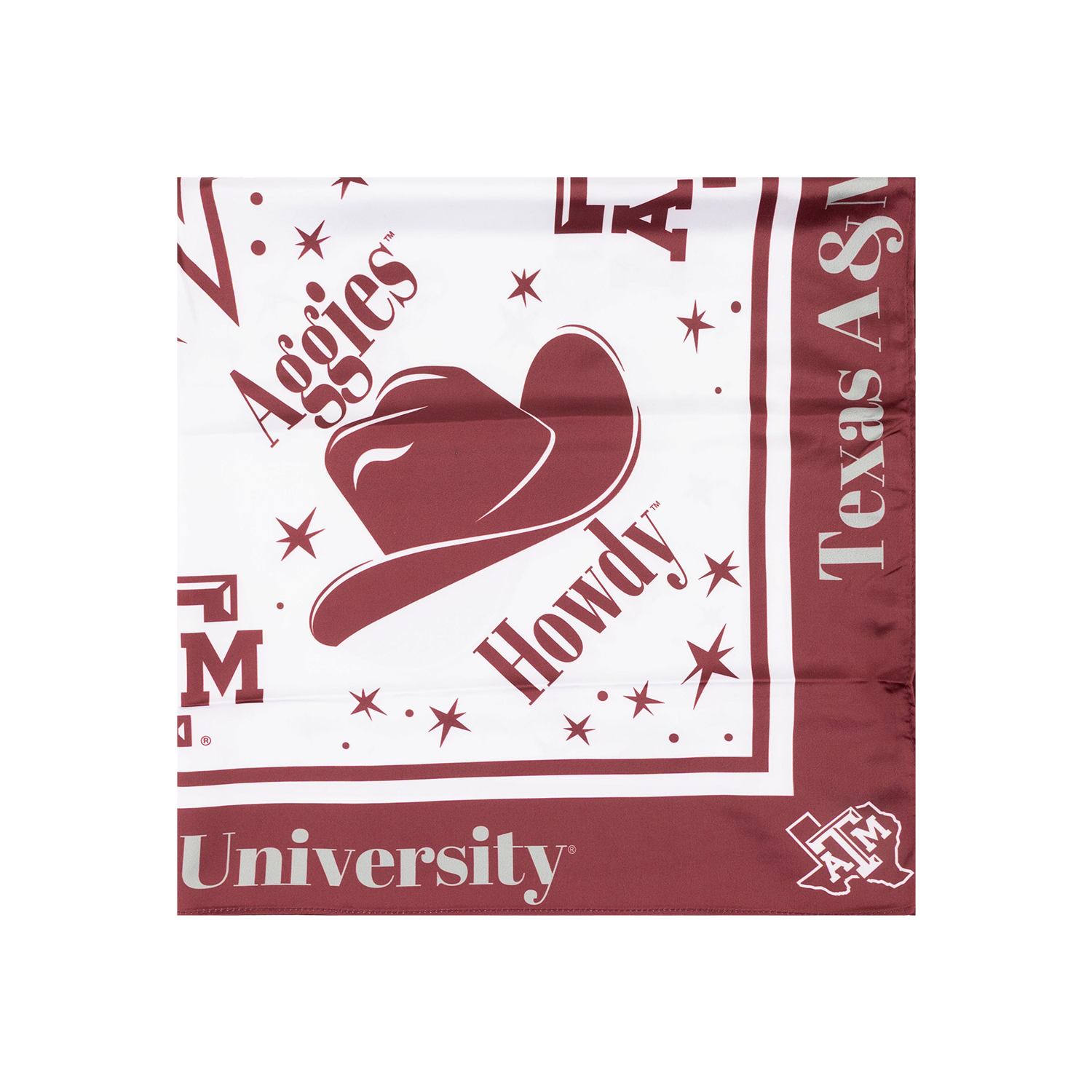 Texas A&M SHELBY & GRACE Howdy Satin Scarf