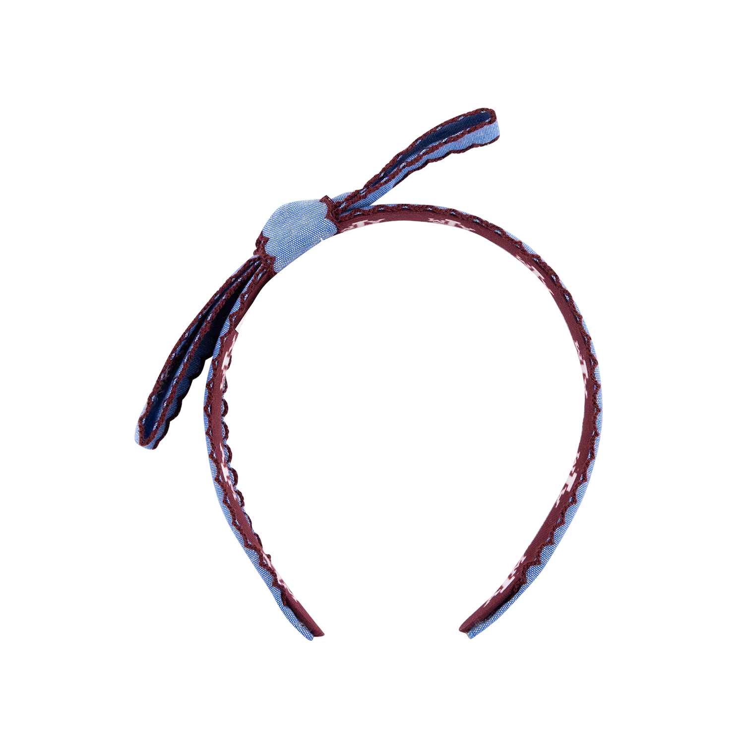 Texas A&M SHELBY & GRACE Scalloped Bow Headband - Denim