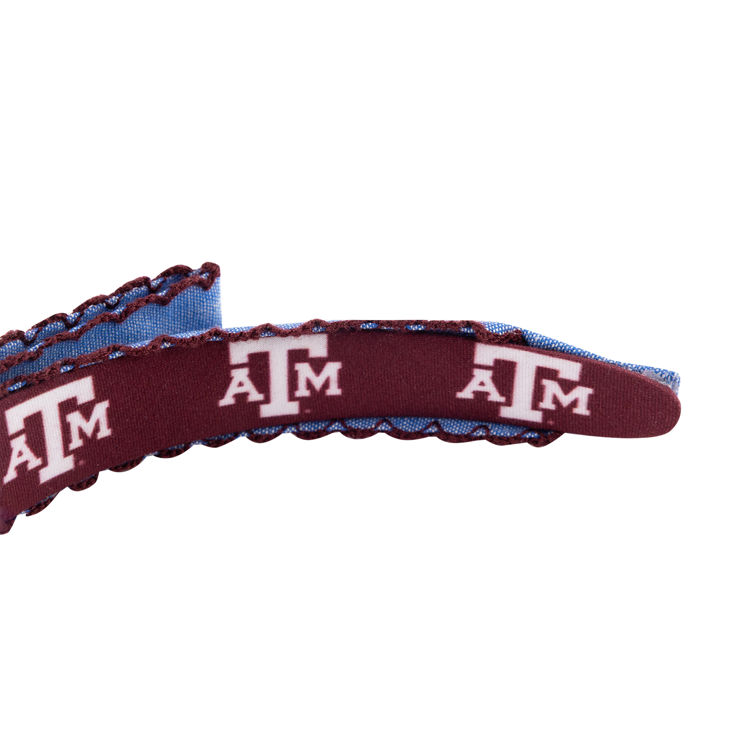 Texas A&M SHELBY & GRACE Scalloped Bow Headband - Denim