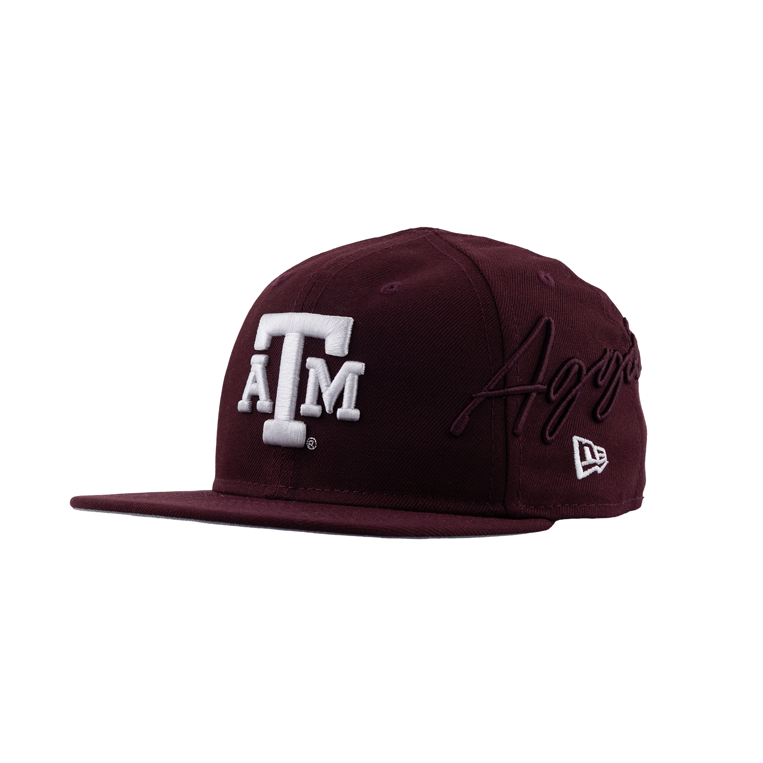 Texas A&M New Era Youth Script Aggies Flat Bill Cap - Maroon