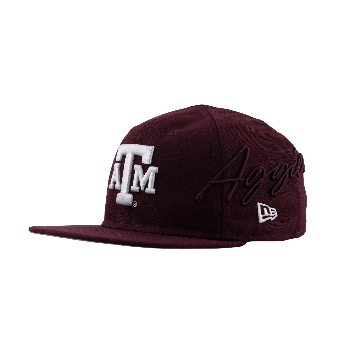 Texas A&M New Era Youth Script Aggies Flat Bill Cap - Maroon