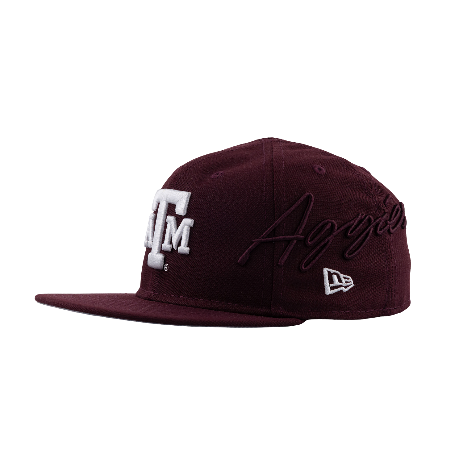 Texas A&M New Era Youth Script Aggies Flat Bill Cap - Maroon