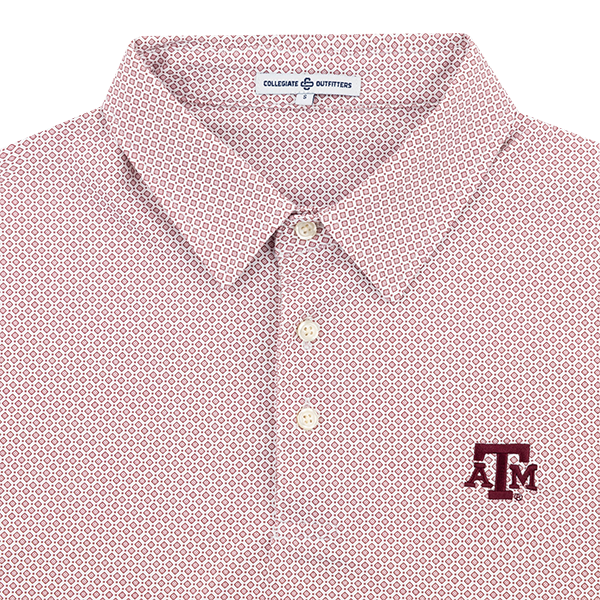 Texas A&M Collegiate Outfitters Geo Block Maroon Polo