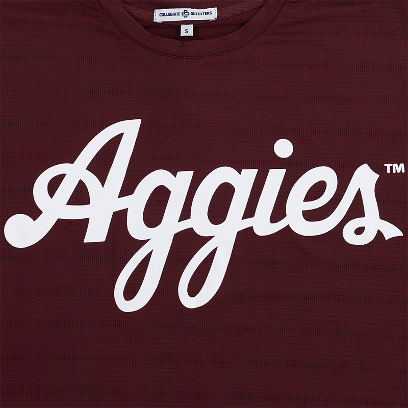 Script Aggies Collegiate Outfitters Light Mesh T-Shirt - Maroon