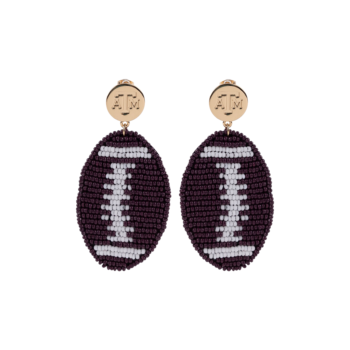 Emerson Street Gold Touch Back Football Earrings