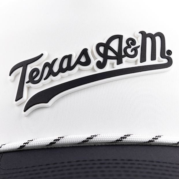 Script Texas A&M Branded Bills White Swoop Curved Hat