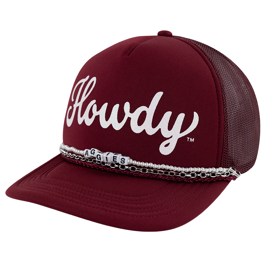 Howdy Collegiate Outfitters Beaded Foam Trucker Hat - Maroon