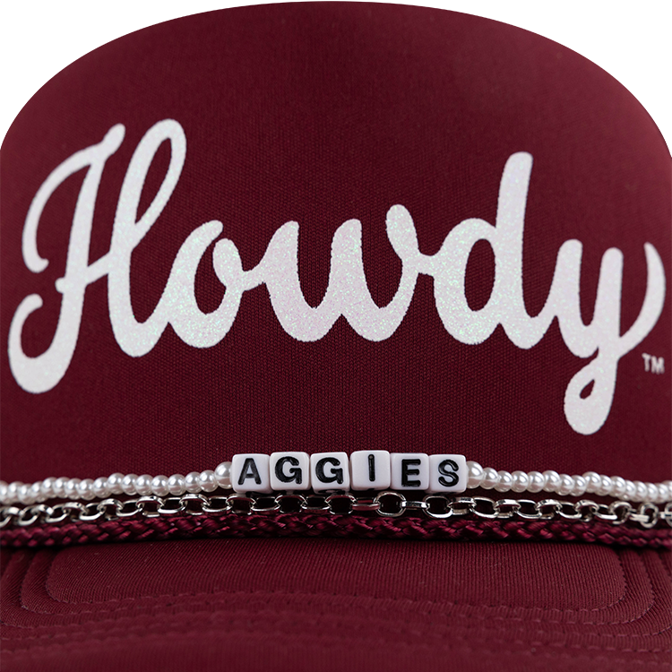 Howdy Collegiate Outfitters Beaded Foam Trucker Hat - Maroon