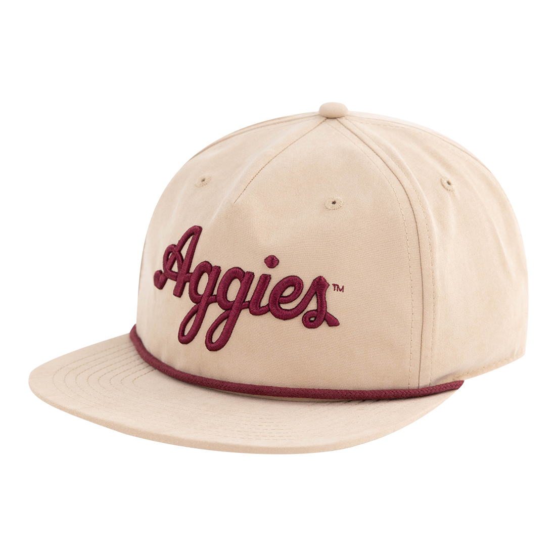 Script Aggies Collegiate Outfitters Rope Cap - Tan