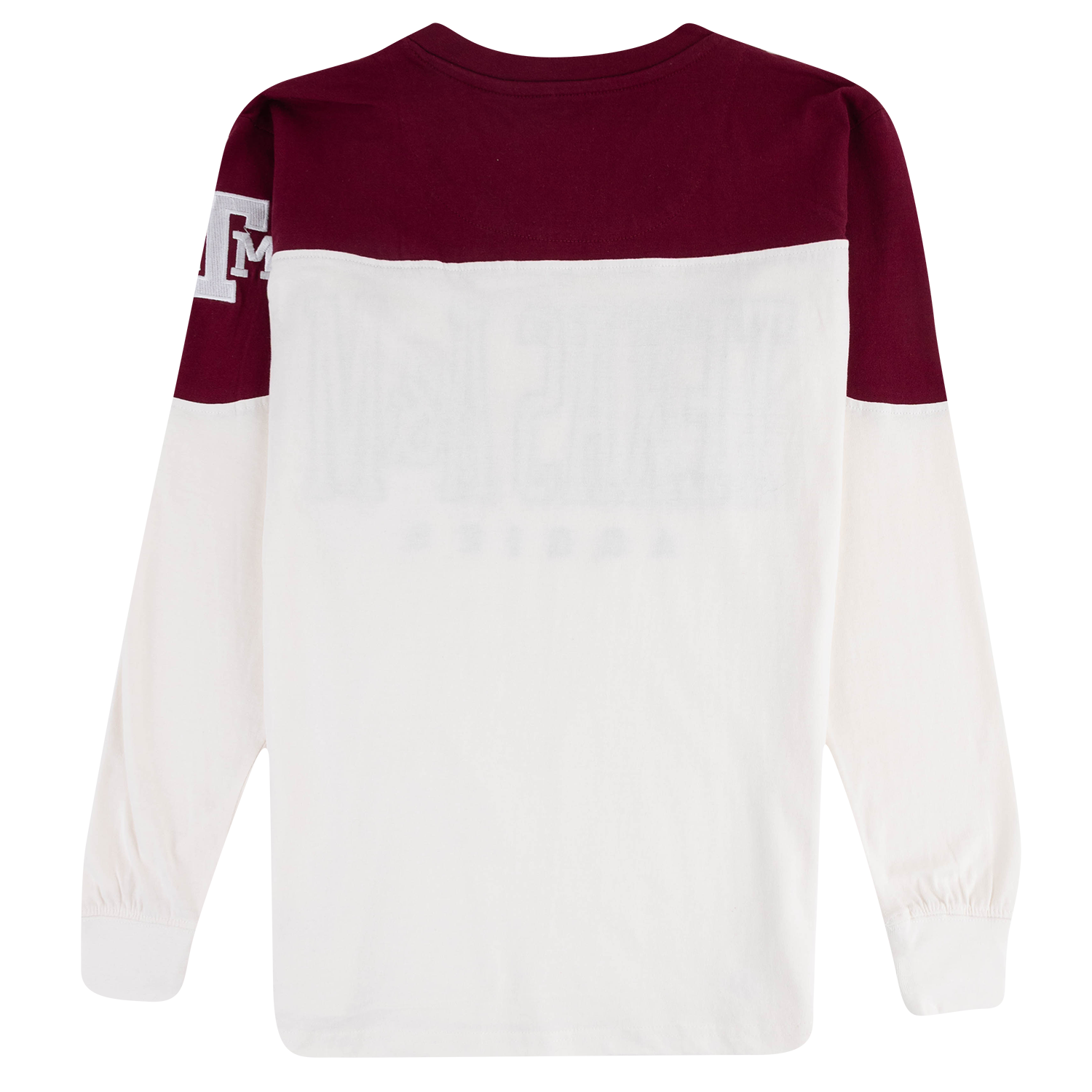 Texas A&M Pressbox Colorblock Long Sleeve V-Neck - White