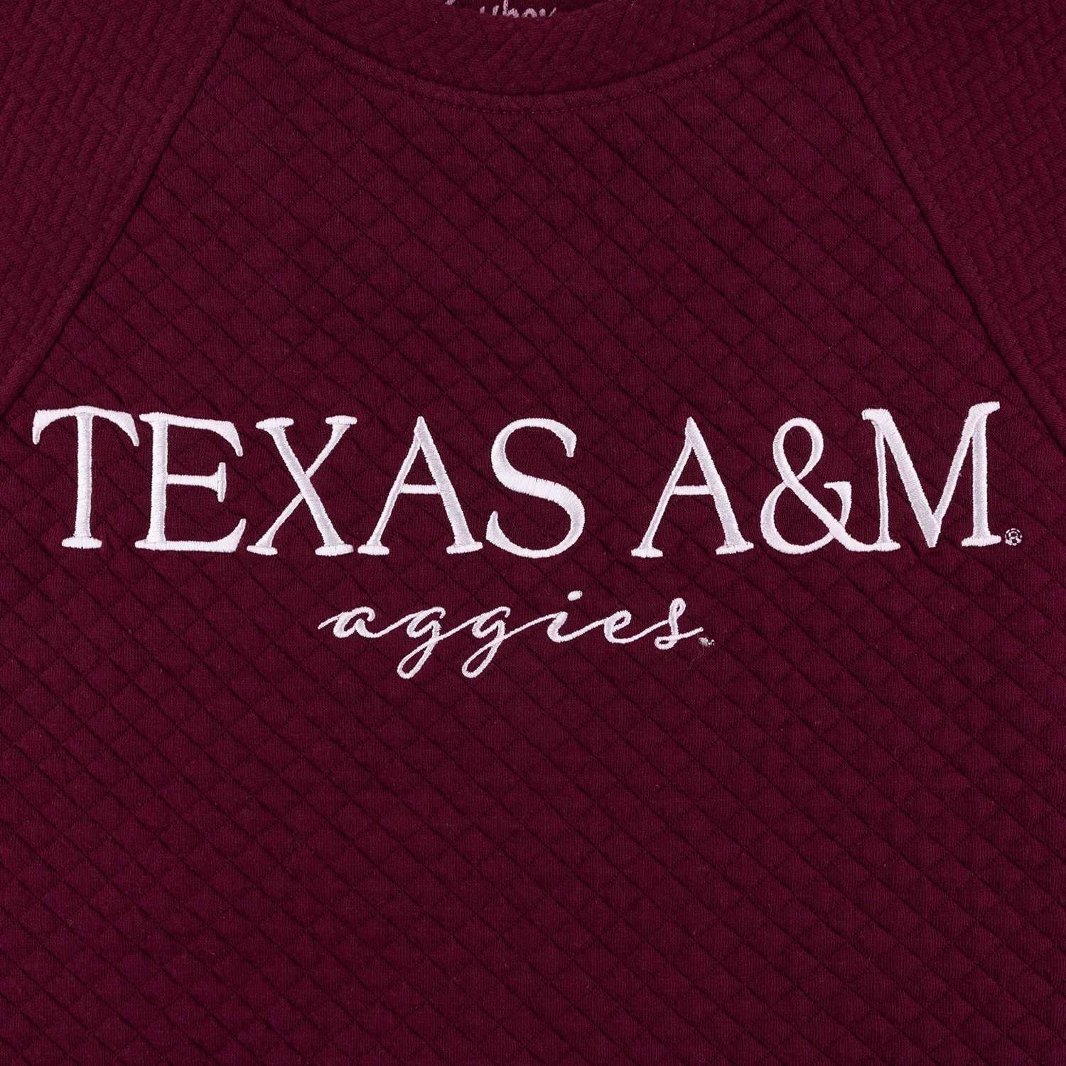 Texas A&M Aggies Pressbox Quilted Crewneck - Maroon