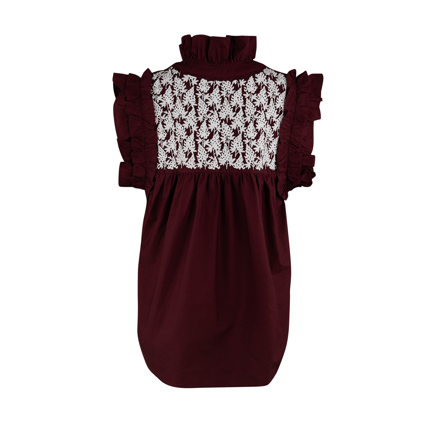 Collegiate Outfitters V-Neck Blouse with Embroidered Bluebonnets - Maroon