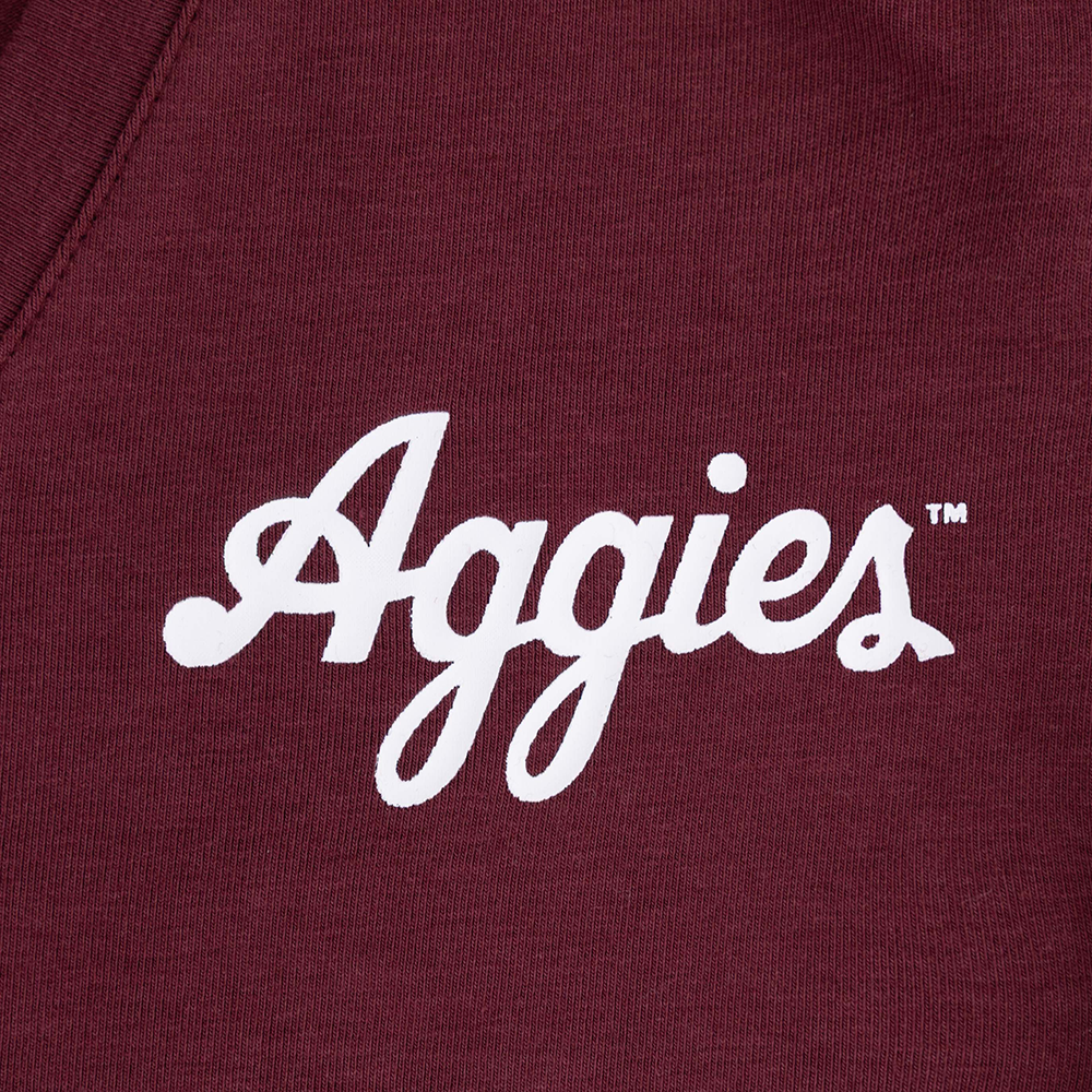 Script Aggies Collegiate Outfitters V-Neck Top - Maroon
