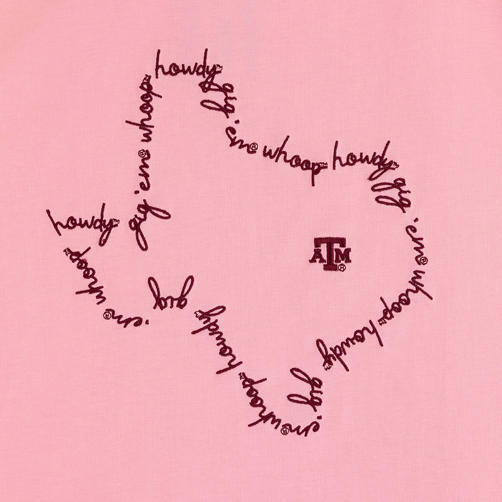 Texas A&M Collegiate Outfitters Embroidered Texas T-Shirt - Pink
