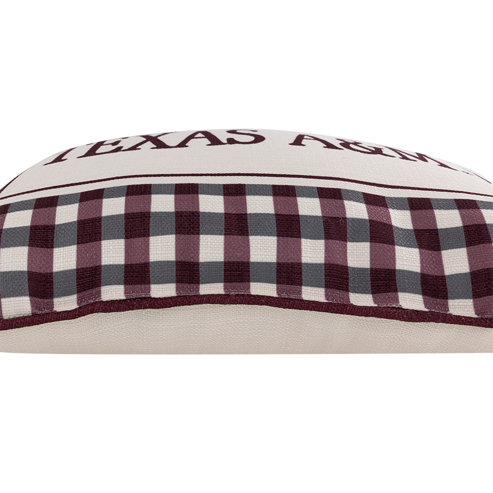 Texas A&M Little Birdie Gingham Pillow - Maroon