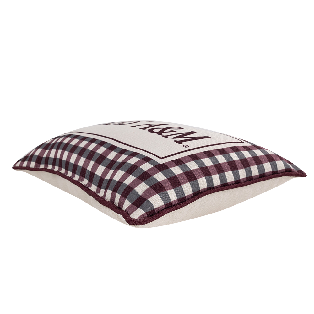 Texas A&M Little Birdie Gingham Pillow - Maroon