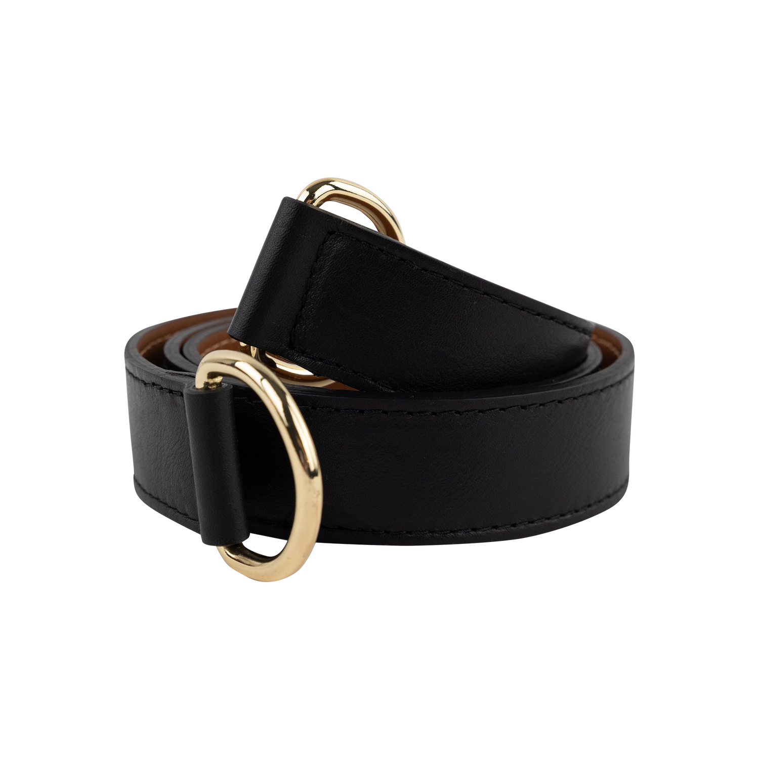 Saturday Silks Skinny Reversible Scarf Leather Belt - Black