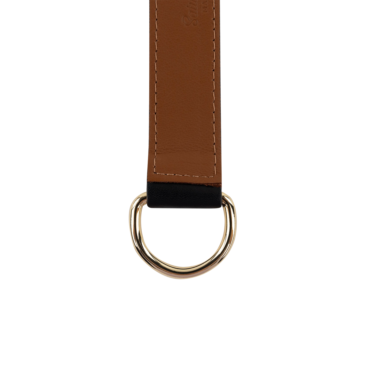 Saturday Silks Skinny Reversible Scarf Leather Belt - Black