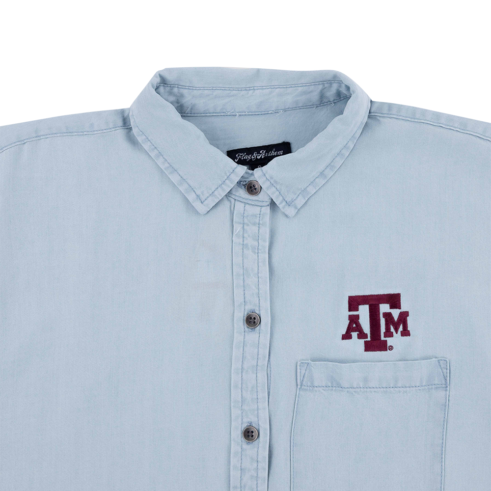 Texas A&M Flag & Anthem Button Down Shirt - Blue