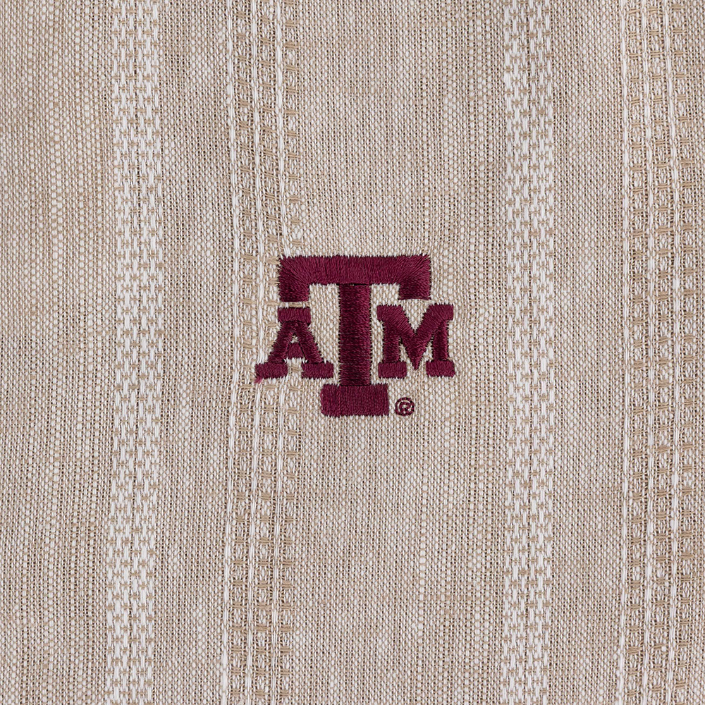 Texas A&M Flag & Anthem Oceanside Linen Shirt - Beige