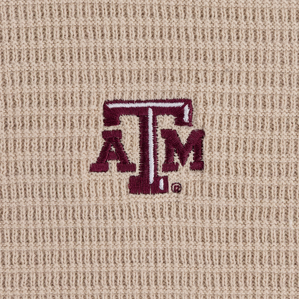Texas A&M Flag & Anthem Textured Polo - Beige
