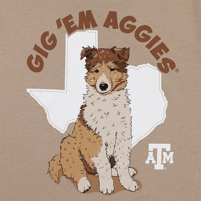 Texas A&M Reveille Puppy Youth T-Shirt - Beige