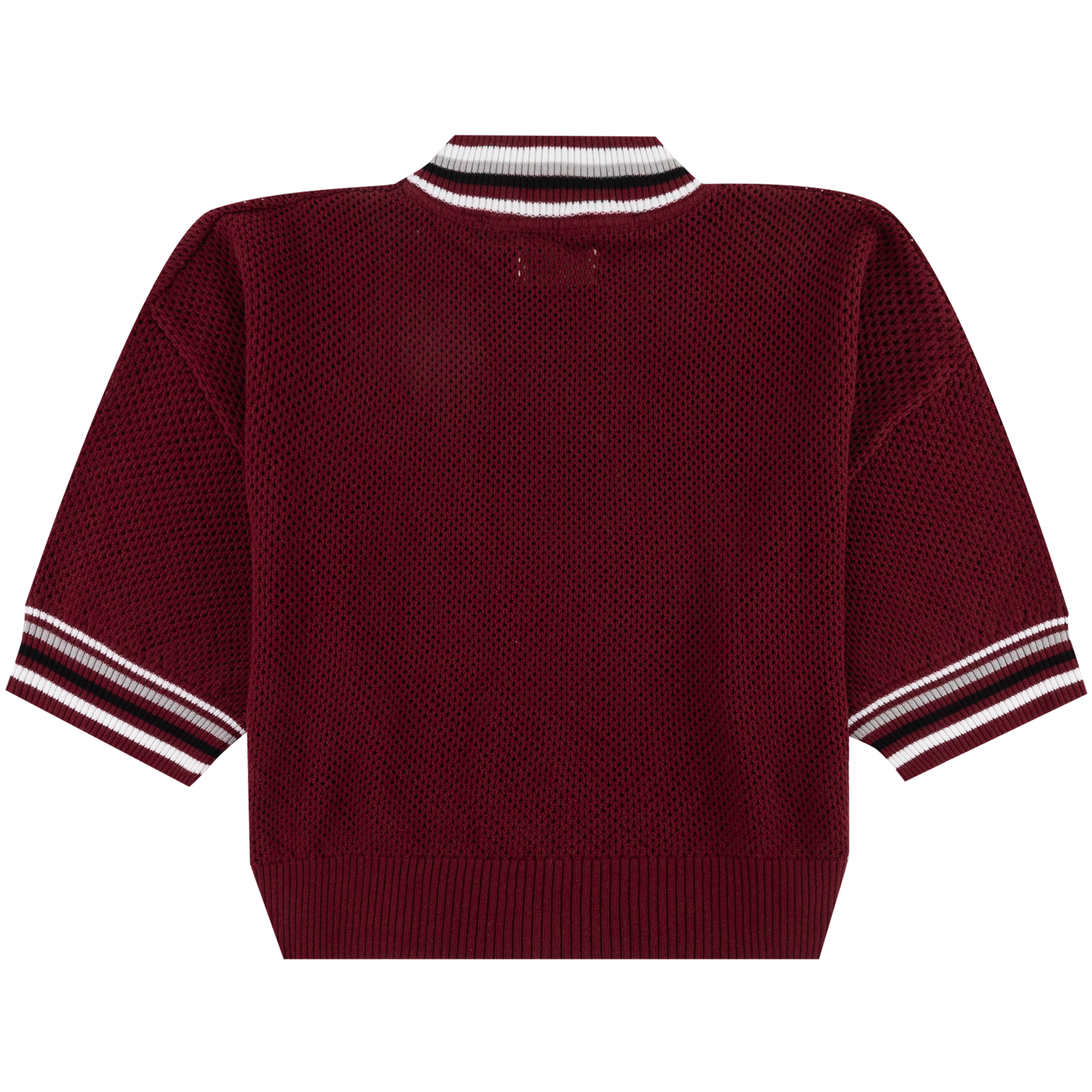 Aggies KADYLUXE Loose Knit Striped Trim Top - Maroon