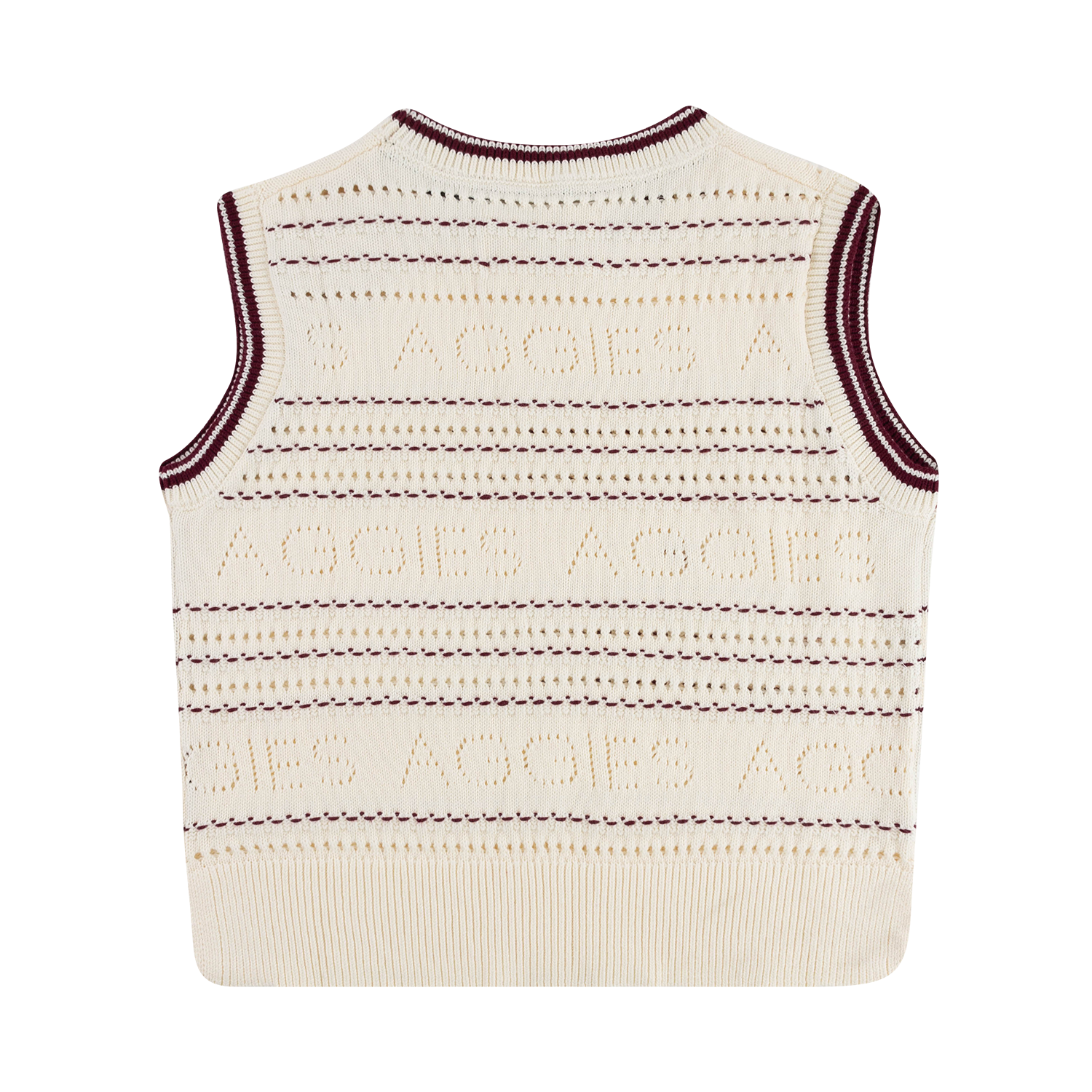 Aggies KADYLUXE Stitched Sweater Vest - Cream
