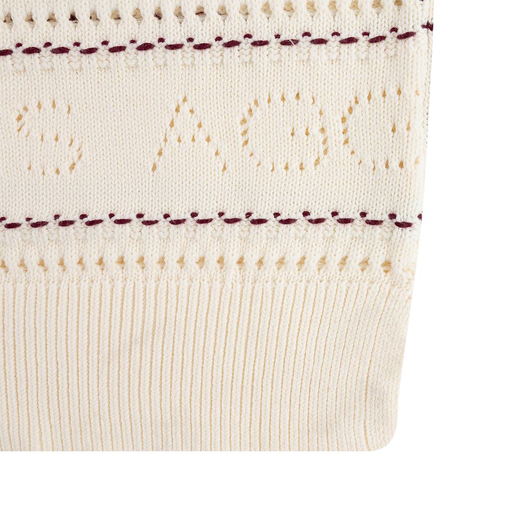 Aggies KADYLUXE Stitched Sweater Vest - Cream