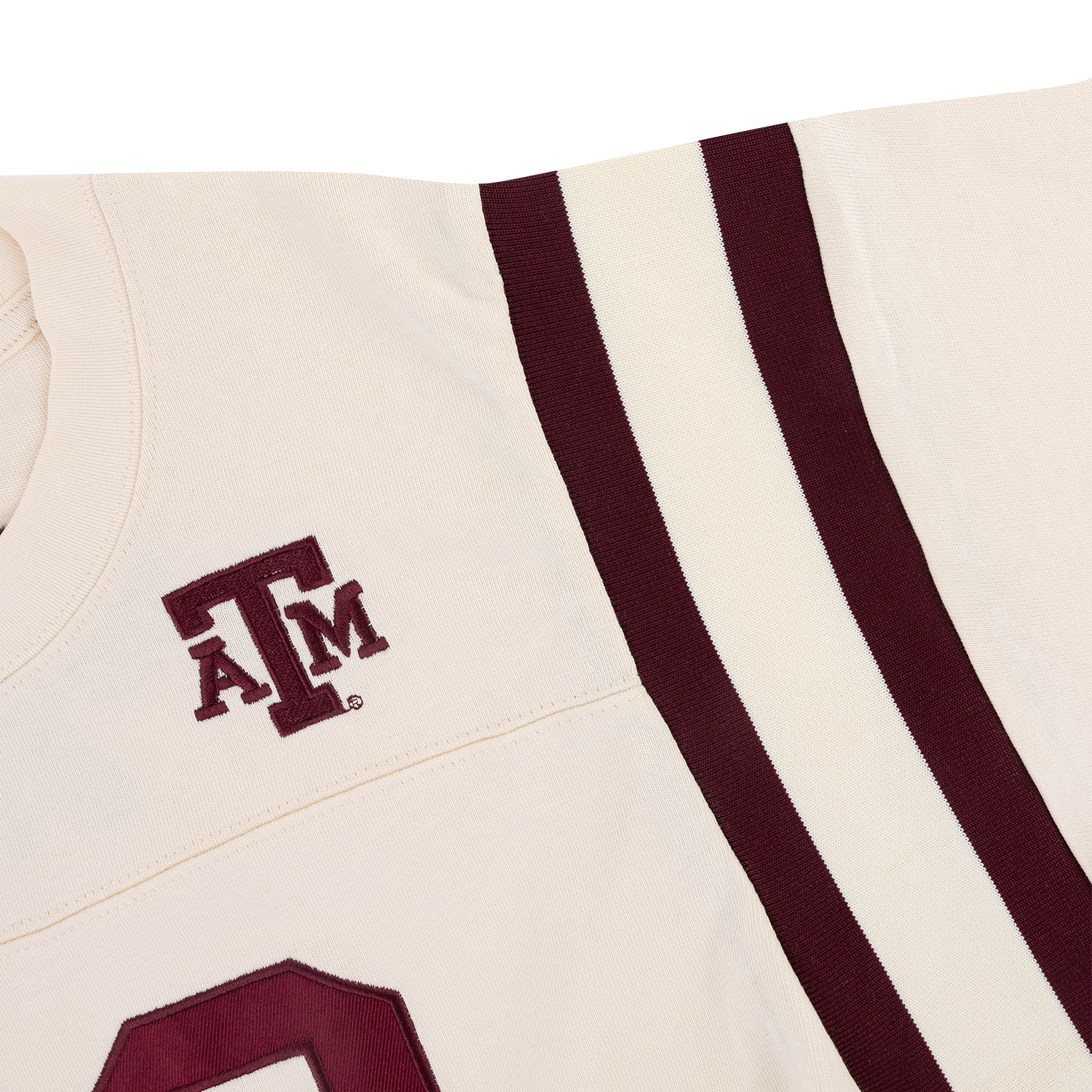 Texas A&M Established Co. Varsity Long Sleeve Jersey Top - Beige