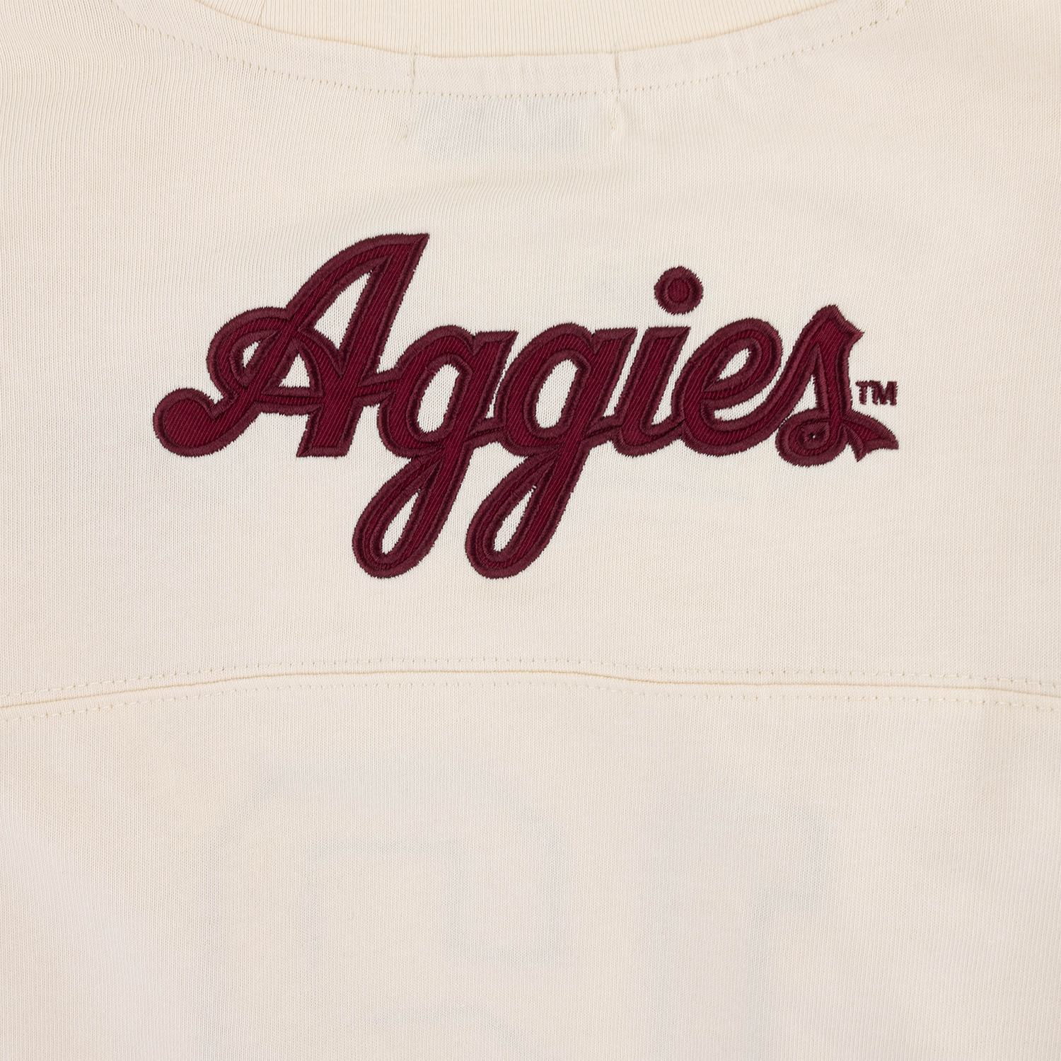 Texas A&M Established Co. Varsity Long Sleeve Jersey Top - Beige