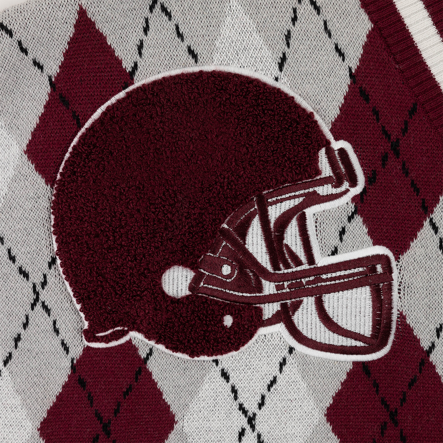 Texas A&M Stewart Simmons Argyle Football Cardigan - Maroon