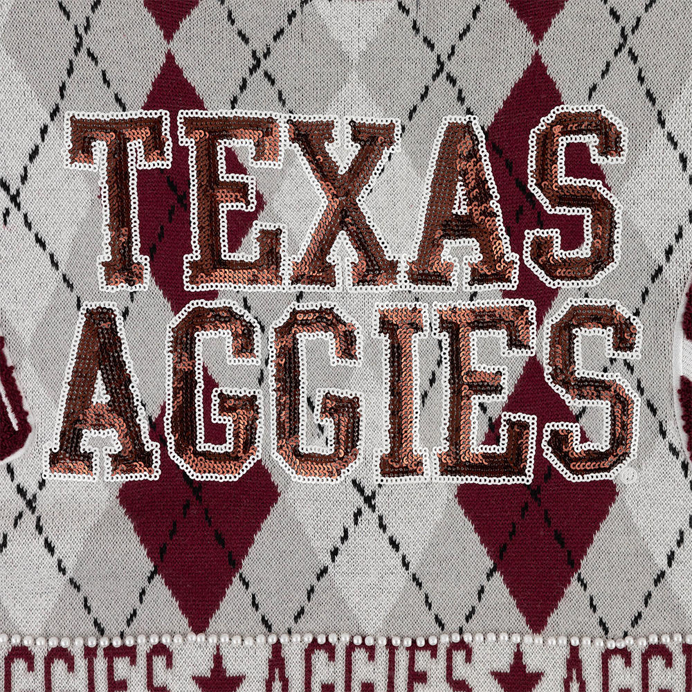 Texas A&M Stewart Simmons Argyle Football Cardigan - Maroon