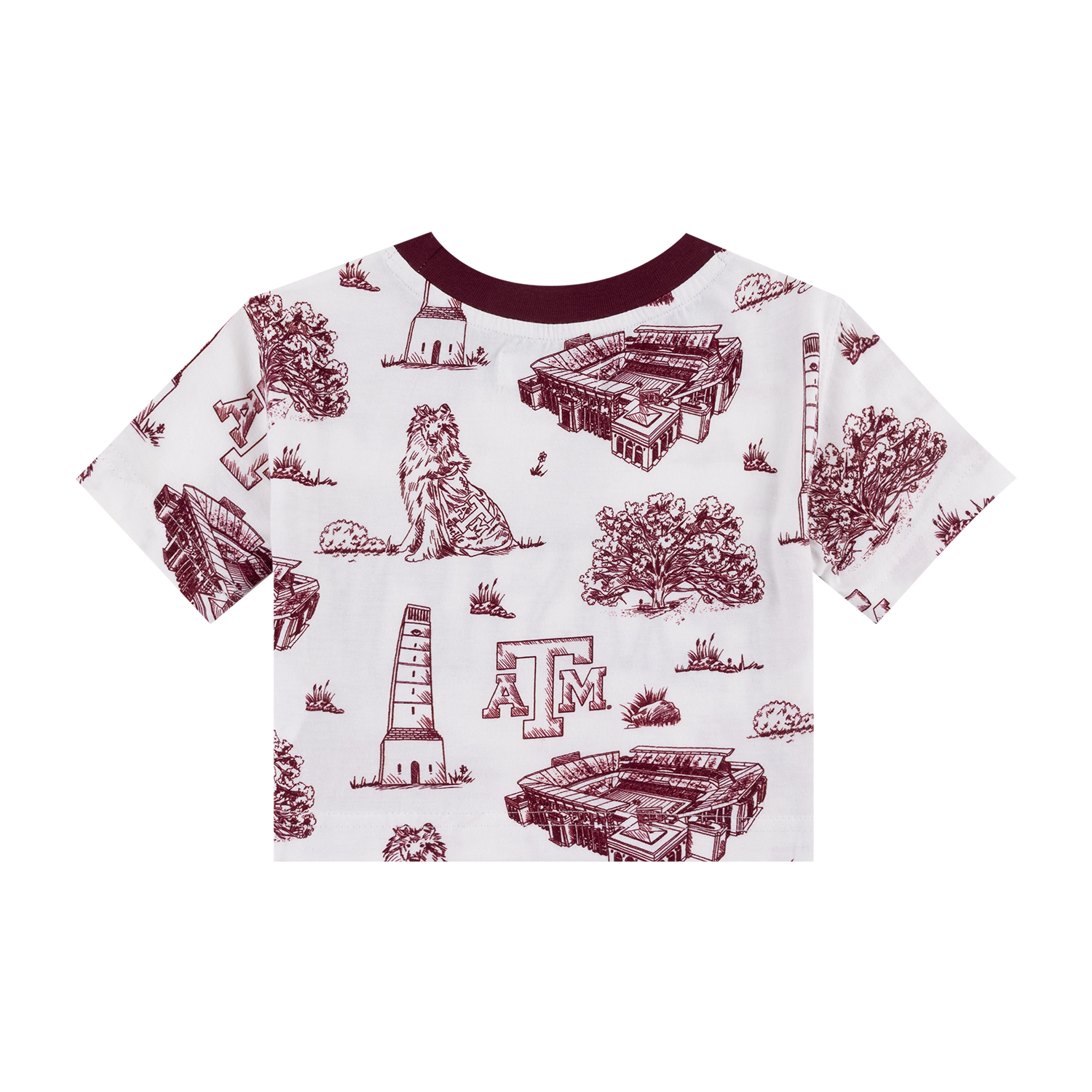 Texas A&M Stewart Simmons Girls Toile Embroidered Tee - Maroon
