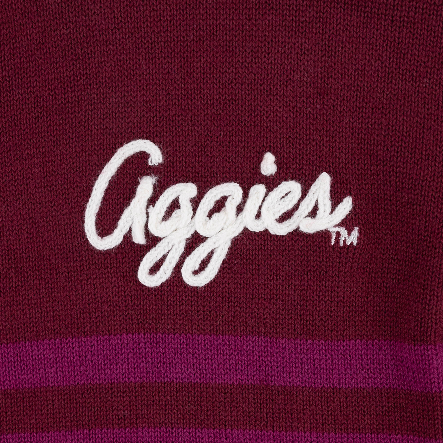 Aggies Stewart Simmons Girls Spirit Stripe Sweater - Maroon