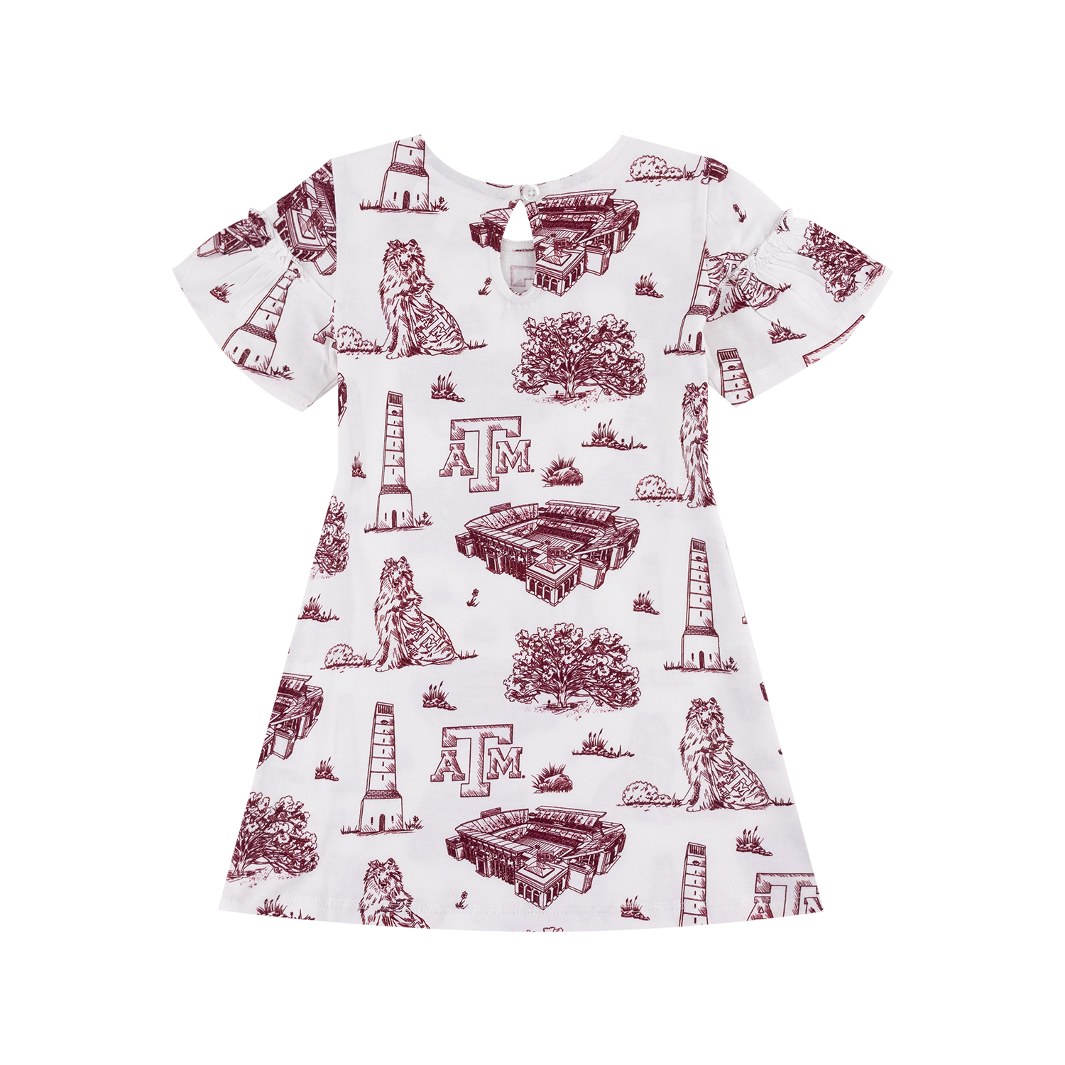 Texas A&M Stewart Simmons Girls Toile Dress - Maroon