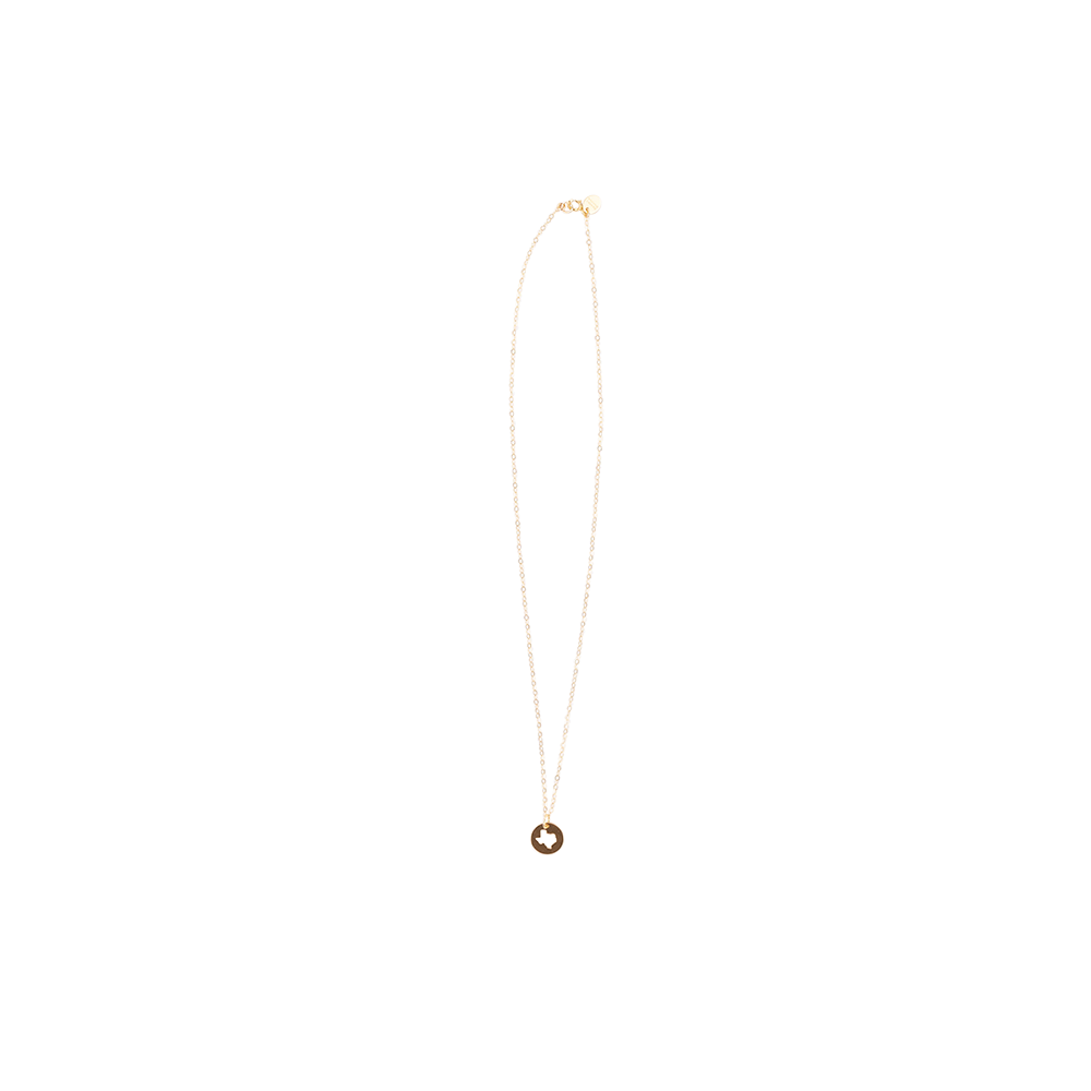 Beaded Blondes Texas Cutout Gold Charm Necklace