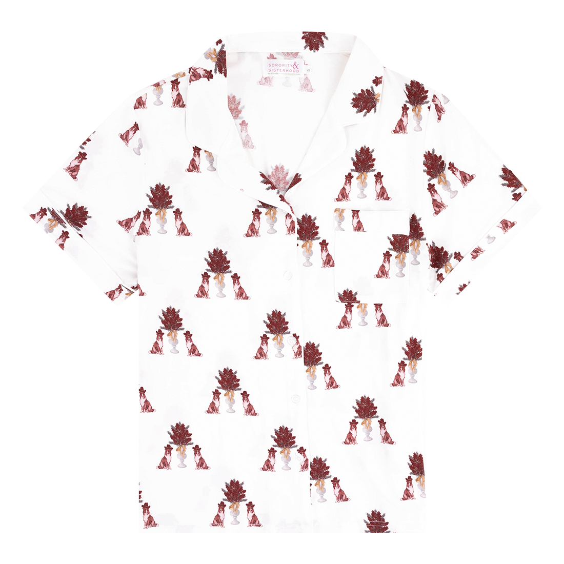 Sorority & Sisterhood Collie Pajama Short Set - Maroon
