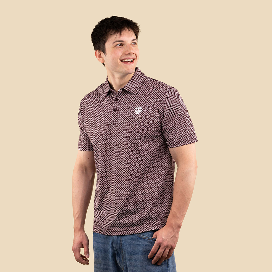 Texas A&M Collegiate Outfitters Cross Stitch Polo - Maroon