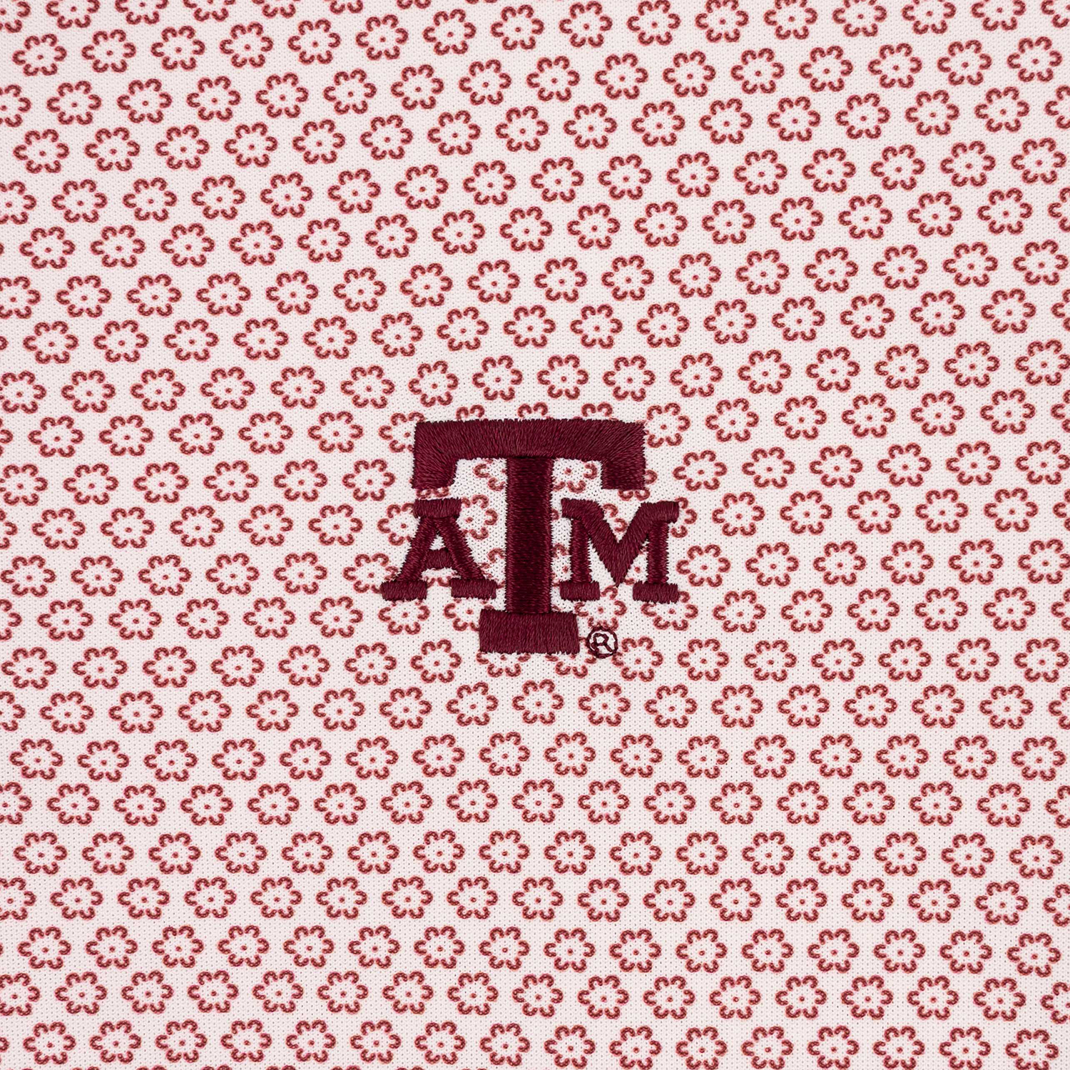 Texas A&M Collegiate Outfitters Floral Dots Polo - White