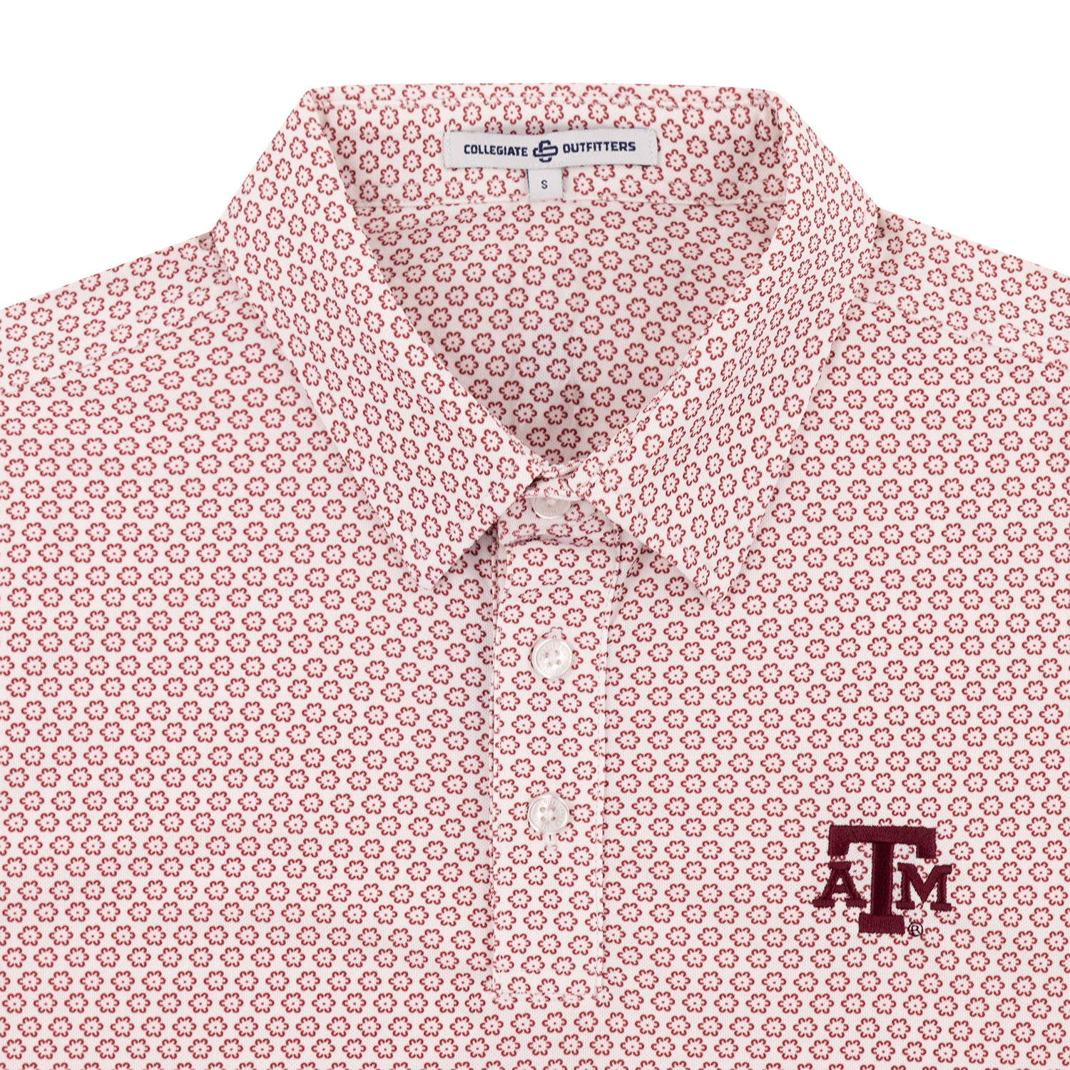 Texas A&M Collegiate Outfitters Floral Dots Polo - White