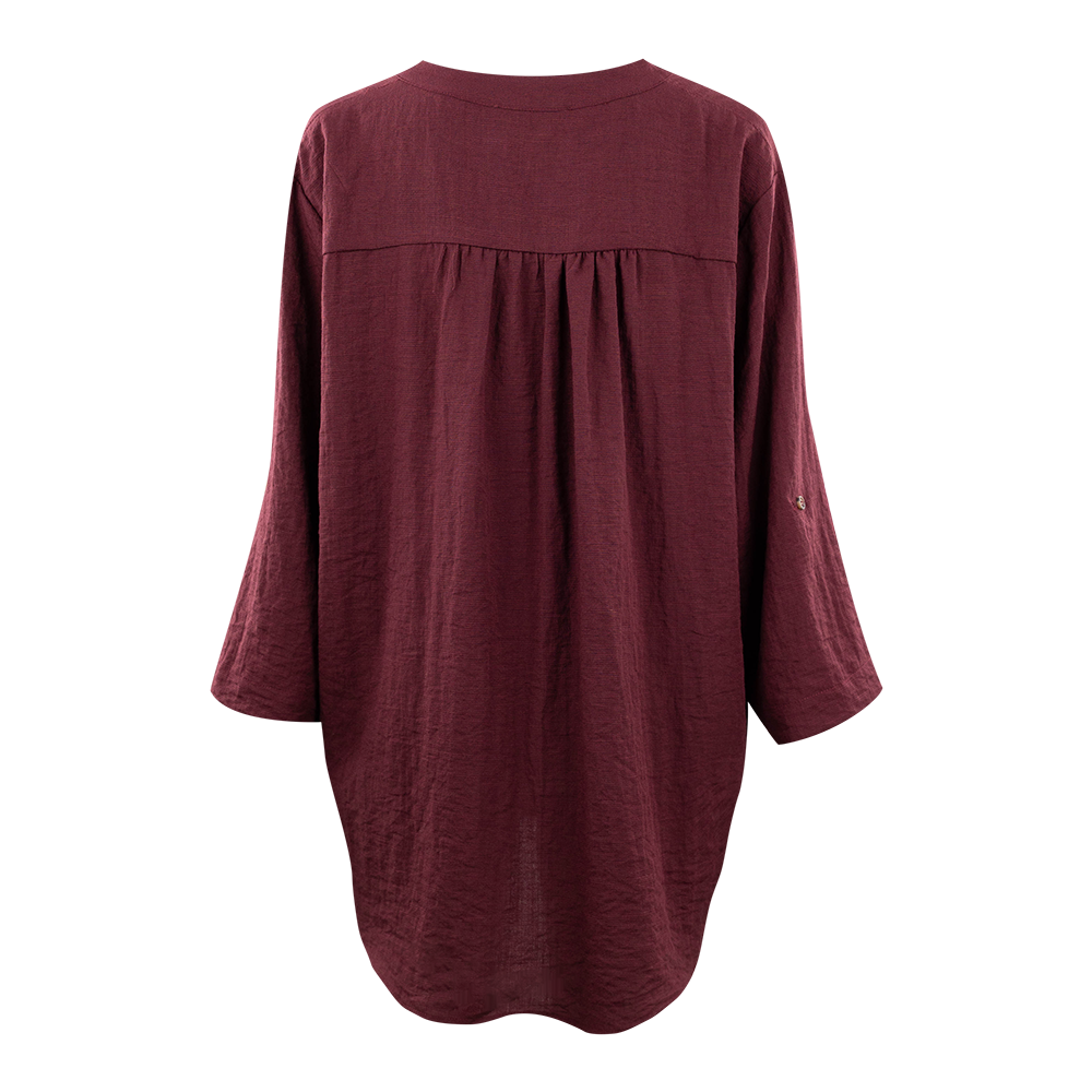 Collegiate Outfitters Split V Neck Tunic - Maroon